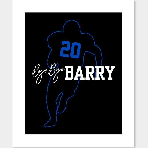 Bye Bye Barry -  Silhouette Outline blue Wall Art by toskaworks
